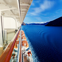 Buy canvas prints of Cruise Ship balcony view of scenic Norwegian Fjord  by Spotmatik 