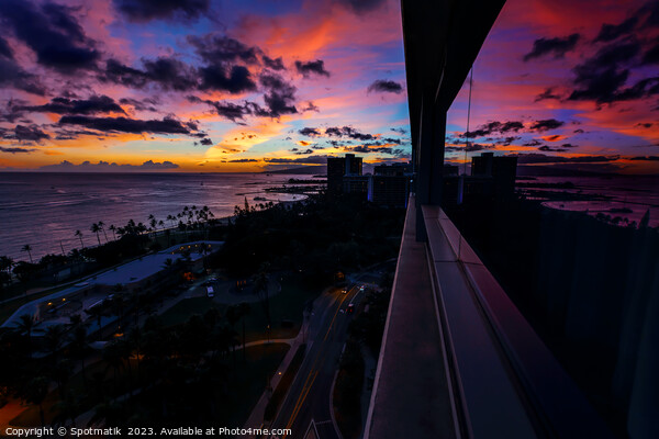 Oahu Hawaii a reflected view of tropical sunset  Picture Board by Spotmatik 