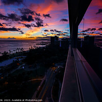 Buy canvas prints of Oahu Hawaii a reflected view of tropical sunset  by Spotmatik 