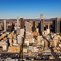 Buy canvas prints of Aerial Panoramic view of Los Angeles downtown California by Spotmatik 