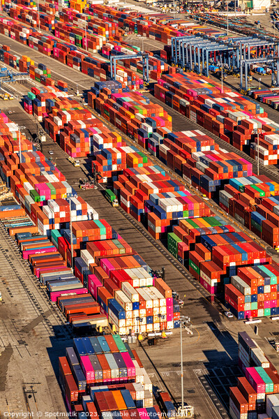 Port of Los Angeles container docks California America Picture Board by Spotmatik 