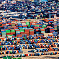 Buy canvas prints of Container Port Los Angeles a Global freight facility  by Spotmatik 