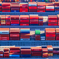 Buy canvas prints of Cargo freight containers Port of Los Angeles California  by Spotmatik 