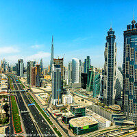 Buy canvas prints of Aerial view Dubai city skyscrapers Sheikh Zayed Road  by Spotmatik 