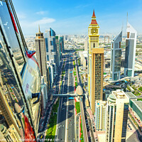 Buy canvas prints of Aerial Helicopter view of Dubai City Skyline UAE by Spotmatik 