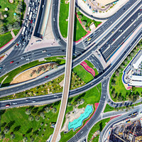 Buy canvas prints of Aerial of Dubai junction Intersection Sheikh Zayed Road  by Spotmatik 