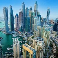 Buy canvas prints of Aerial Dubai cityscape Marina Mall Emirates Middle East  by Spotmatik 