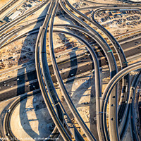 Buy canvas prints of Aerial overhead view Dubai Sheikh Zayed Road Highway  by Spotmatik 