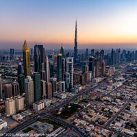Buy canvas prints of Aerial skyline view of Dubai city skyscrapers UAE by Spotmatik 