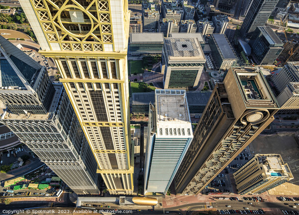 Aerial Dubai Hotel skyscrapers Sheikh Zayed road UAE Picture Board by Spotmatik 