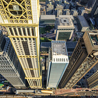 Buy canvas prints of Aerial Dubai Hotel skyscrapers Sheikh Zayed road UAE by Spotmatik 