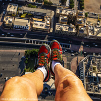 Buy canvas prints of Aerial male photographer Dubai from Helicopter UAE by Spotmatik 