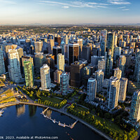Buy canvas prints of Aerial Vancouver Harbour Skyscrapers Seaplane by Spotmatik 
