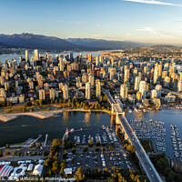 Buy canvas prints of Aerial view Vancouver skyscrapers Burrard Street Bridge Canada by Spotmatik 
