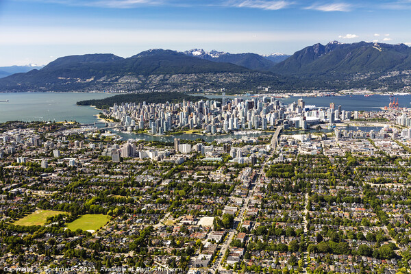 Aerial Vancouver and the Pacific Coast Ranges Canada Picture Board by Spotmatik 