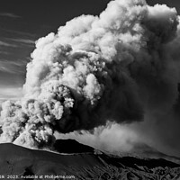 Buy canvas prints of Erupting smoke and ash from Mount Bromo summit  by Spotmatik 