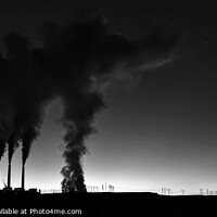Buy canvas prints of Arizona Power plant at sunrise emitting smoke and steam  by Spotmatik 
