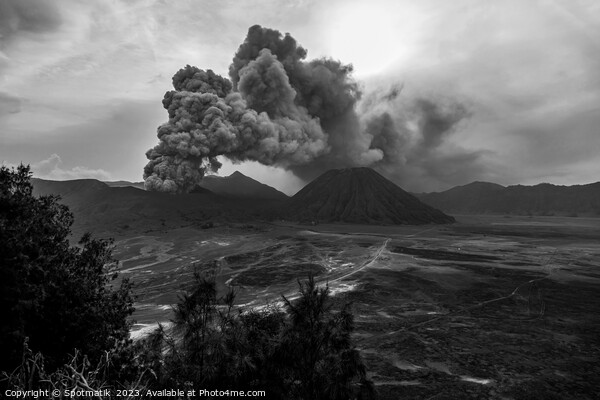Indonesia ash cloud from active Mount Bromo volcano  Picture Board by Spotmatik 