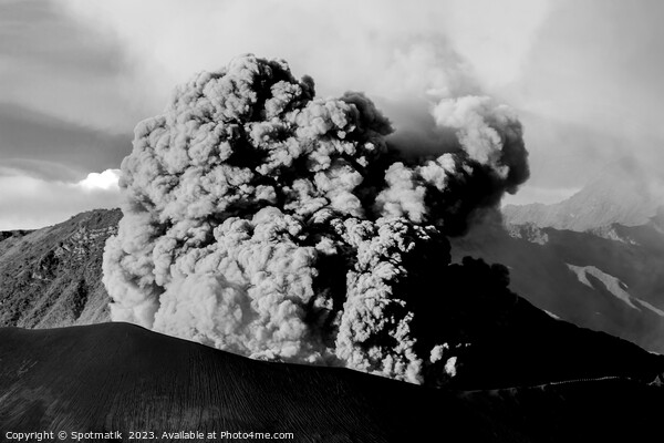 Mount Bromo volcano erupting Indonesian South East Asia Picture Board by Spotmatik 