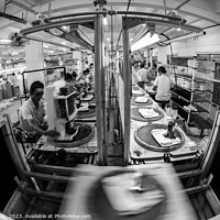 Buy canvas prints of Chinese workers assembling and producing PCBs China Asia by Spotmatik 