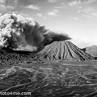 Buy canvas prints of Panorama volcanic activity from the summit Mt Bromo  by Spotmatik 