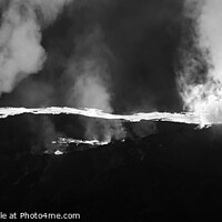 Buy canvas prints of Aerial Panoramic view Icelandic active volcanic molten lava by Spotmatik 