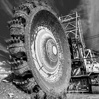 Buy canvas prints of Ft McMurray excavator extracting surface Oil sand Alberta  by Spotmatik 