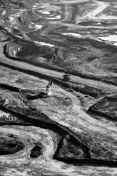 Aerial Oilsands Industrial surface mining site Alberta Canada Picture Board by Spotmatik 