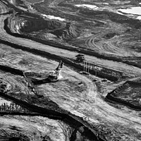 Buy canvas prints of Aerial Oilsands Industrial surface mining site Alberta Canada by Spotmatik 