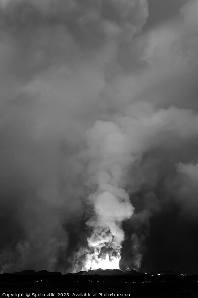 Active Holuhraun smoke and ash volcano eruption Iceland Picture Board by Spotmatik 