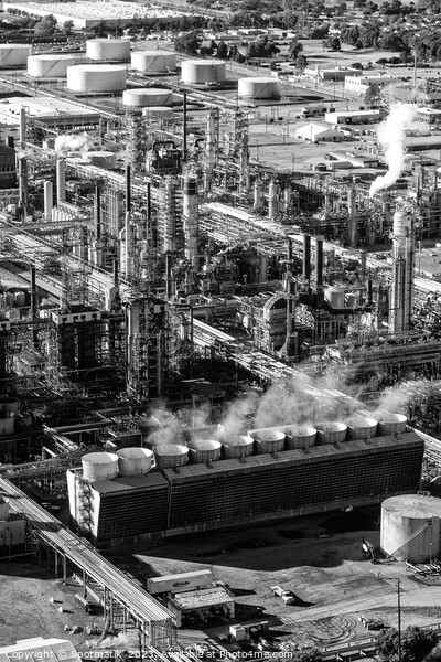 Aerial view of petrochemical production plant Los Angeles  Picture Board by Spotmatik 