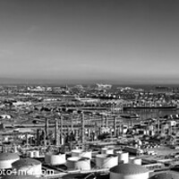 Buy canvas prints of Panorama aerial view refinery oil storage Los Angeles  by Spotmatik 