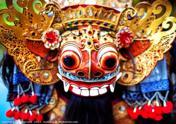 Balinese Barong traditional dancer ceremonial dragon mask Picture Board by Spotmatik 