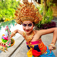 Buy canvas prints of Portrait Indonesian Balinese young artistic dancer in costume by Spotmatik 