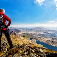 Buy canvas prints of Young female outdoor hiker on hiking vacation Wales by Spotmatik 