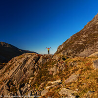 Buy canvas prints of Scenic views across Snowdonia for outdoor female hiker by Spotmatik 