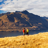Buy canvas prints of Young Couple Backpackers outdoor hiking The Remarkables by Spotmatik 