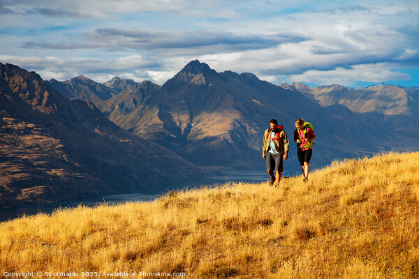 The Remarkables Otago young adventure couple vacation trekking Picture Board by Spotmatik 
