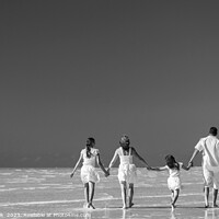 Buy canvas prints of Happy travel family on tropical beach enjoying leisure by Spotmatik 