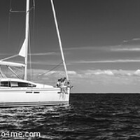 Buy canvas prints of Panoramic Luxury yacht sailing in tropical seas on vacation by Spotmatik 