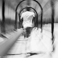 Buy canvas prints of Afro American male jogging outdoors with motion blur by Spotmatik 