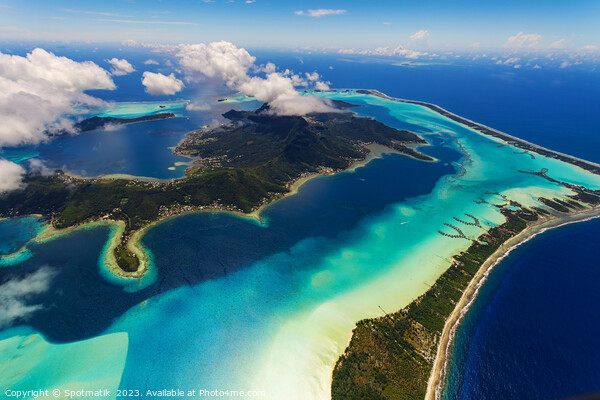 Aerial Bora Bora Mt Otemanu South Pacific Ocean Picture Board by Spotmatik 