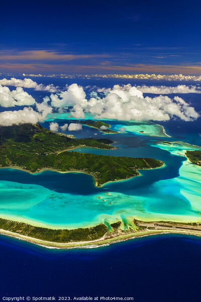 Aerial Bora Bora Mt Otemanu South Pacific Ocean Picture Board by Spotmatik 