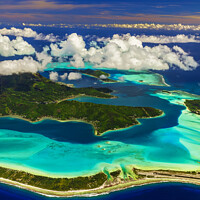 Buy canvas prints of Aerial Bora Bora Mt Otemanu South Pacific Ocean by Spotmatik 