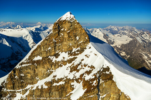 Aerial view of Switzerland mountain Peak cliff face Picture Board by Spotmatik 