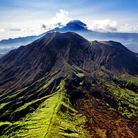 Buy canvas prints of Aerial Mt Batur Mt Abang Volcano Bali Indonesia by Spotmatik 