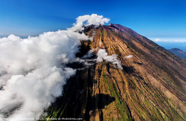 Aerial Mt Agung volcano Bali Indonesia Southeast Asia Picture Board by Spotmatik 