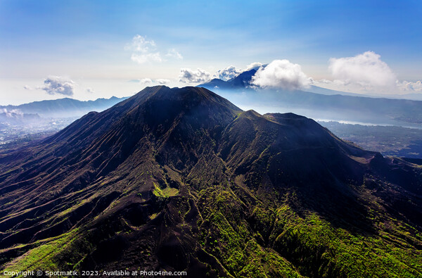 Aerial view Mt Batur active Volcano Bali Indonesia Picture Board by Spotmatik 