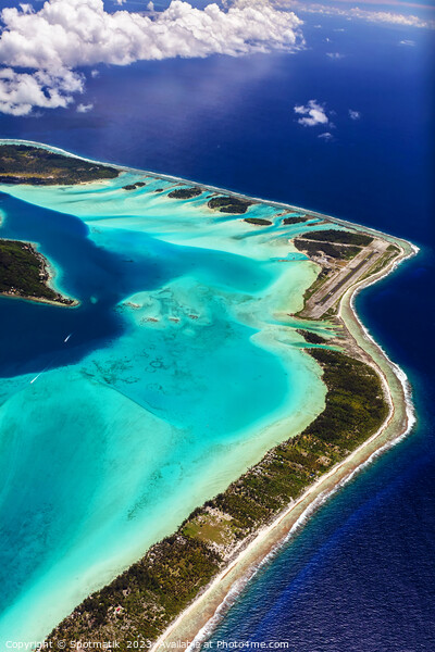 Aerial Bora Bora French Polynesia Pacific Atoll Archipelago Picture Board by Spotmatik 