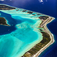 Buy canvas prints of Aerial Bora Bora French Polynesia Pacific Atoll Archipelago by Spotmatik 